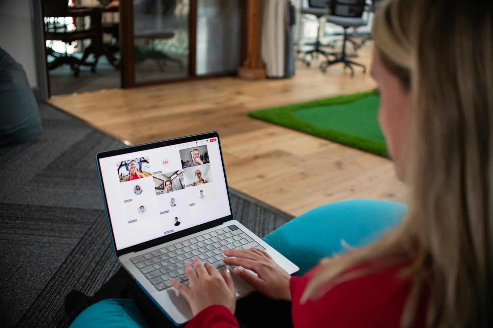 A remote specialist on a video call